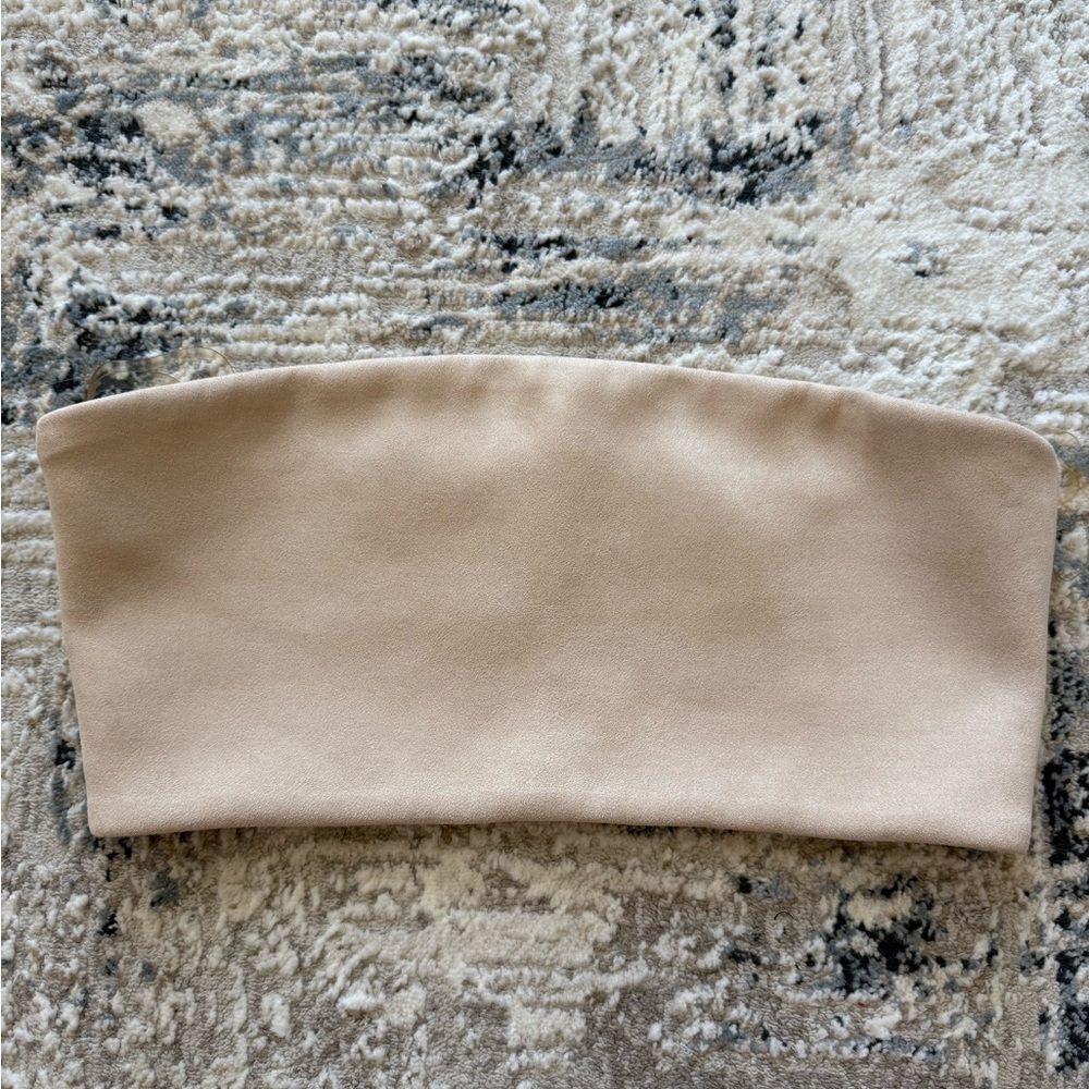 Meshki Suede Bandeau Top - Tan